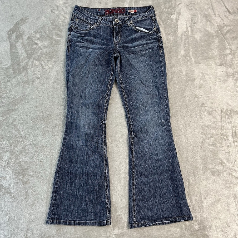Bongo Fabulous Flare Jeans Womens 7 Blue Stretch Low Rise Y2K Denim Boho